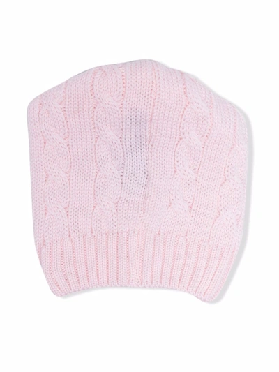 Little Bear Babies' Cable Knit Beanie In Pink