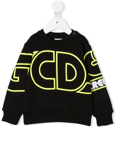 Gcds Babies' Logo-print Cotton Sweatshirt In Black