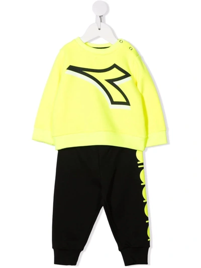 Diadora Junior Babies' Logo Tracksuit Set In Yellow