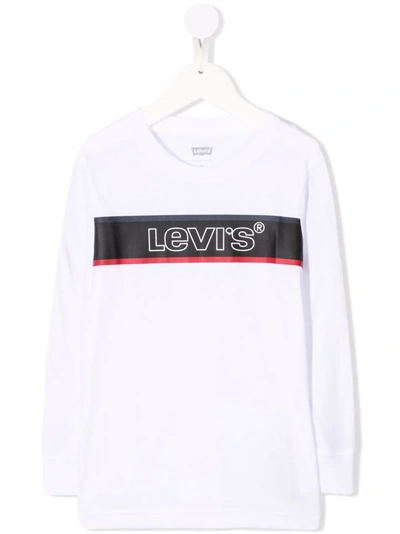 Levi's Kids' Logo-print Crew Neck Sweatshirt In Blue