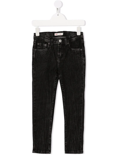 Levi's Kids' Distressed Straight-leg Jeans In Black