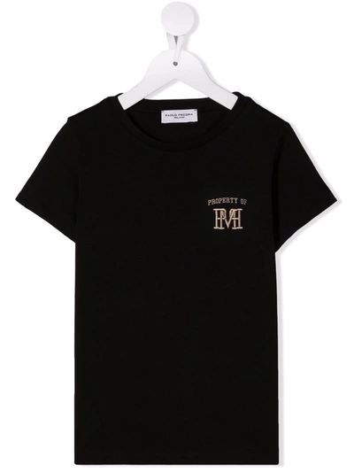 Paolo Pecora Teen Embroidered-logo T-shirt In Black
