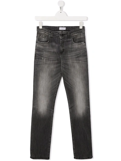 Paolo Pecora Teen Distressed-effect Jeans In Black