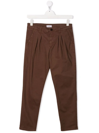 Paolo Pecora Teen Straight-leg Chinos In Brown