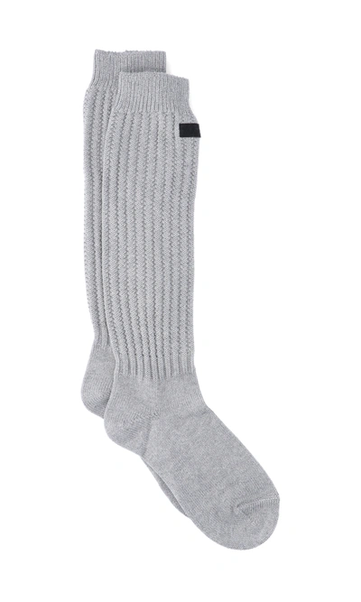 Fear Of God High Logo Socks In Gray