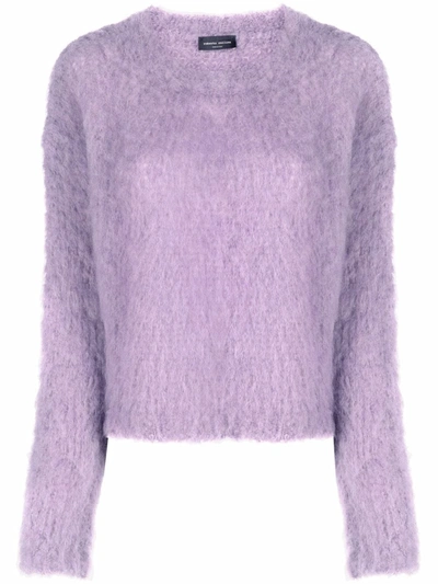 Roberto Collina Round Neck Knitted Jumper In Purple