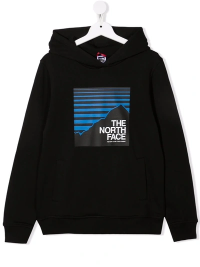 The North Face Teen Mountain Logo-print Hoodie In Black