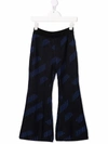 VERSACE RIBBED FLARE-CUFF TROUSERS