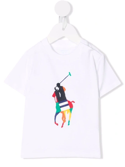 Ralph Lauren Babies' Colour-blocked Polo Pony T-shirt In White