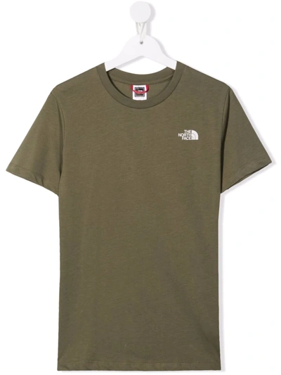 The North Face Teen Short-sleeved Logo-print T-shirt In Green
