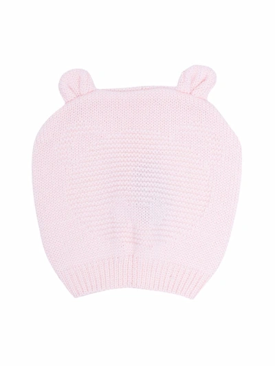 Little Bear Babies' Ear-embellished Virgin-wool Beanie In Pink