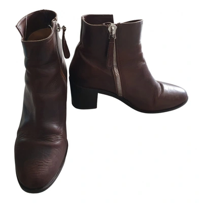 Pre-owned L'autre Chose Leather Ankle Boots In Brown