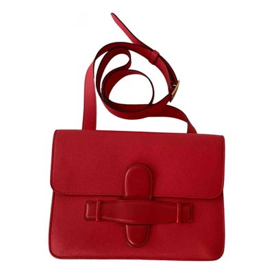 Pre-owned Celine Symmetrical Leather Crossbody Bag In Red
