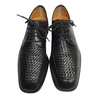 Pre-owned Magnanni Leather Lace Ups In Black
