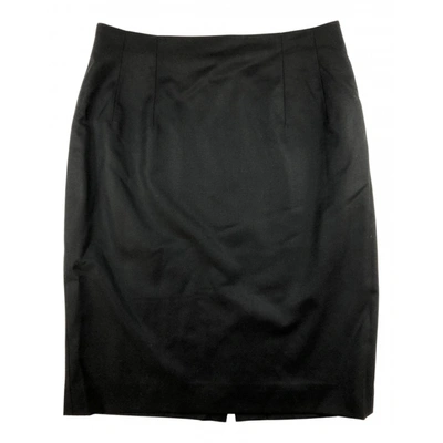 Pre-owned Harrods Wool Mid-length Skirt In Black