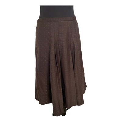 Pre-owned Kenzo Wool Mid-length Skirt In Brown