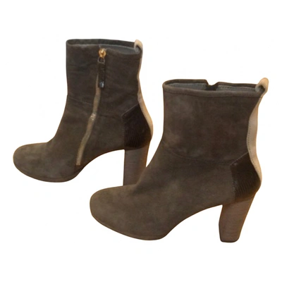 Pre-owned Maliparmi Leather Ankle Boots In Beige