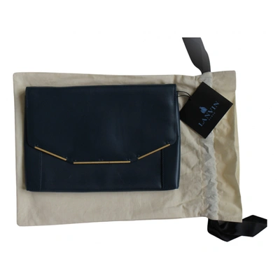 Pre-owned Lanvin Leather Clutch Bag In Blue