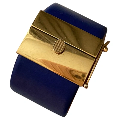 Pre-owned Celine Leather Bracelet In Blue