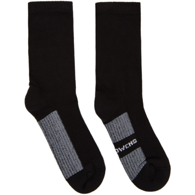 Rick Owens Colour-block Ankle Socks In Black