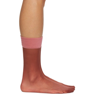Dries Van Noten Burgundy & Pink Fogal Edition Socks In Brown