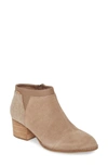 Toms Loren Bootie In Taupe Grey Suede