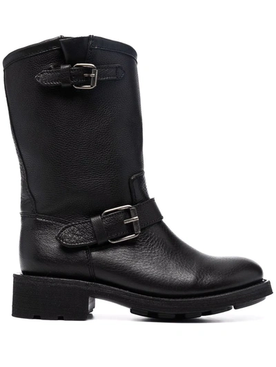 Ash Mid-calf Boots With Buckles In Black