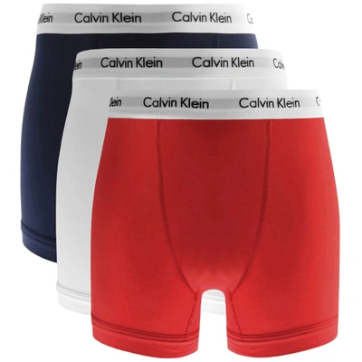 Calvin Klein Underwear 3 Pack Trunks In Red