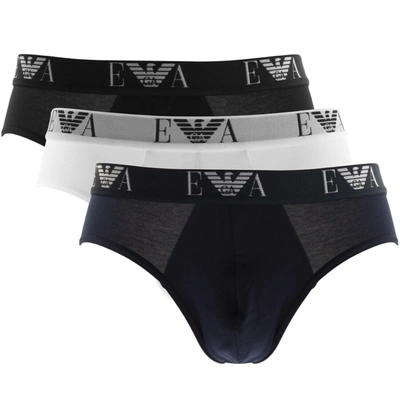 Armani Collezioni Emporio Armani Underwear 3 Pack Briefs Black