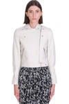 IRO KOLMAR BIKER JACKET IN WHITE LEATHER,WM09KOLMARBEI38