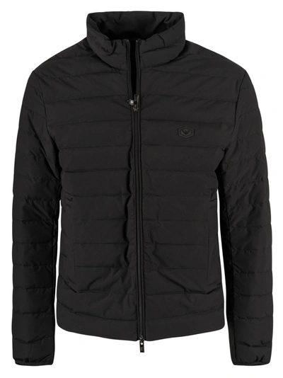 Emporio Armani Zip Padded Jacket In Black