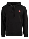 Aspesi Black Cotton Hoodie With Patch In Black