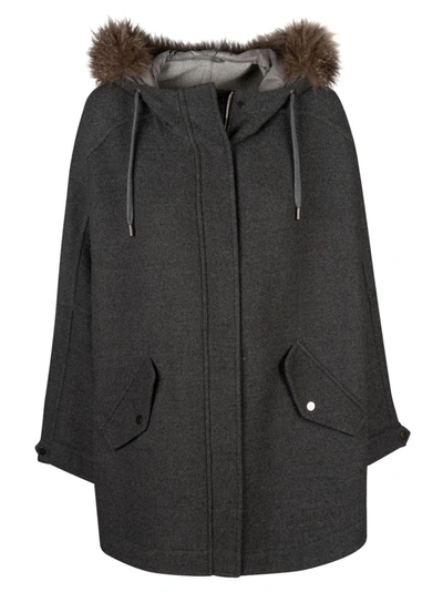 Brunello Cucinelli Oversized Parka In Dark Grey