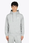 NIKE GREY COTTON HOODIE WITH ZIP CLOSURE,BV2645 063