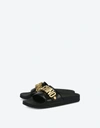 Moschino Lettering Logo Pool Sandals In Black