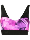 Marchesa Coco Floral-print Sports Bra In Purple