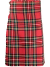 MOLLY GODDARD CHECKED PLEATED WOOL SKIRT