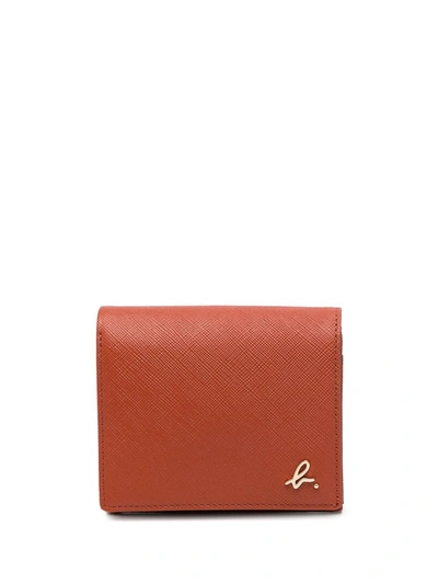 Agnès B. Small Flap Leather Wallet In Red