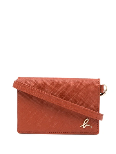 Agnès B. Crossbody Leather Wallet In Red