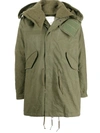 Readymade Hooded Fishtail Parka In Green