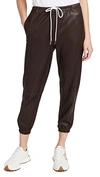 Sprwmn Leather Drawstring Joggers Dark Chocolate