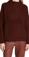 VINCE BOILED FUNNEL NECK CASHMERE PULLOVER,VINCE51280