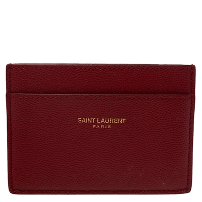 Pre-owned Saint Laurent Red Leather Card Holder