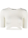ADAMO RIBBED-KNIT CROPPED TOP,16593757
