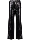 Rotate Birger Christensen Birger Christensen Rotie Croc Embossed Faux Leather Pants In Black