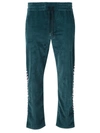 Just Don Checked-stripe Corduroy Trousers In Blue
