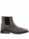 Hogan Grey Elasticated Side-panel Boots In Grey