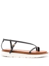 Zimmermann Skinny Strap Flat Sandals In White