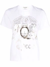 JUNYA WATANABE WHITE GRAPHIC-PRINT ROUND-NECK T-SHIRT,B049056A-2E83-0ED7-D00A-700D8C87F337