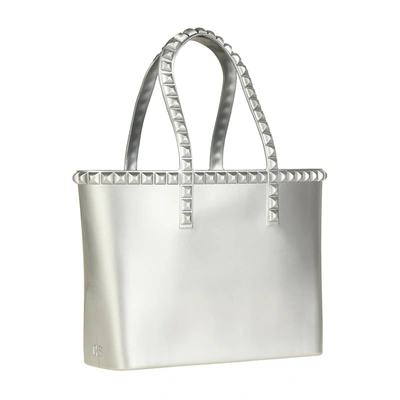 Carmen Sol Seba Mid Tote Borchiona In Silver